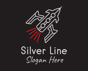 Spaceship Line Art logo design