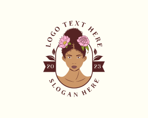 Floral Afro Woman logo