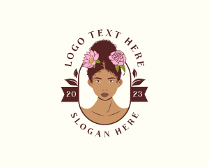 Floral Afro Woman Logo