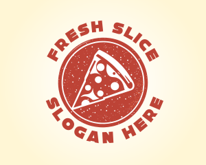 Pepperoni Pizza Slice logo design