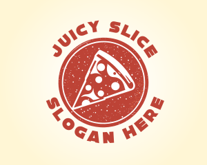 Pepperoni Pizza Slice logo design