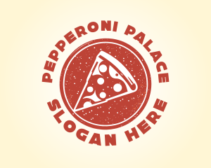 Pepperoni Pizza Slice logo design