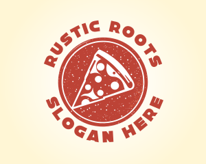 Pepperoni Pizza Slice logo design