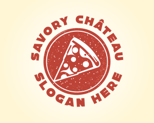 Pepperoni Pizza Slice logo design