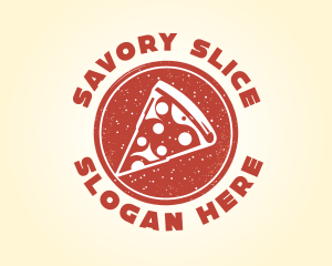 Pepperoni Pizza Slice logo design