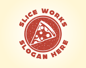 Pepperoni Pizza Slice logo design