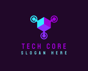 Artificial Intelligence Tech Cube logo design