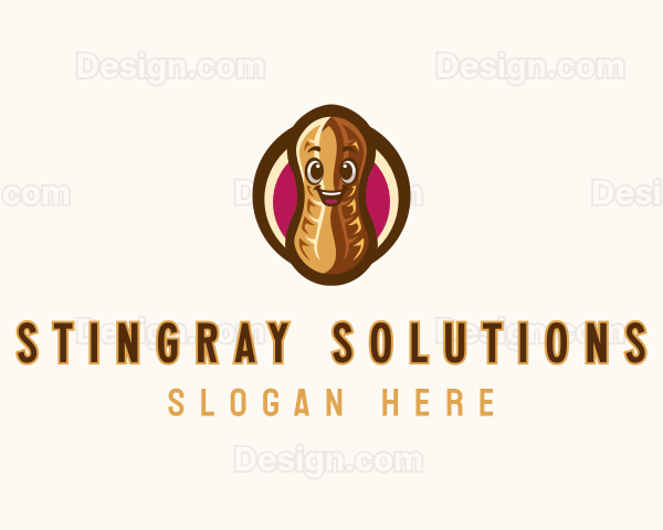 Organic Peanut Cartoon Logo