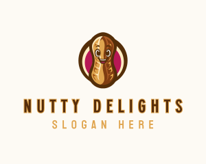 Organic Peanut Cartoon logo design