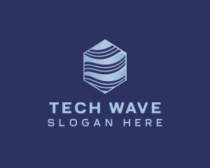 Hexagon Wave Startup logo design