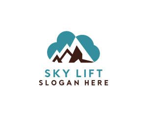 Peak Mountain Cloud logo design