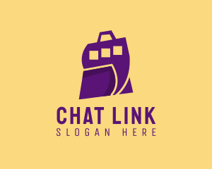 Shopping Bag Chat  logo design