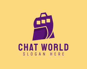 Shopping Bag Chat  logo design