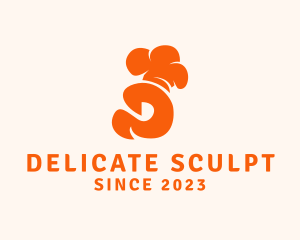 Orange Culinary Chef Letter D logo design