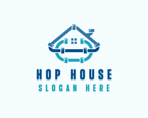 Plumbing House Pipe logo design