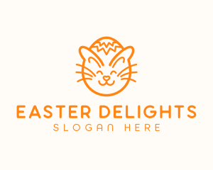 Orange Cat Easter Egg  logo design