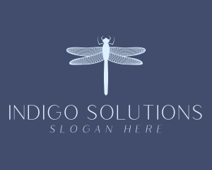 Dragonfly Indigo Insect logo design