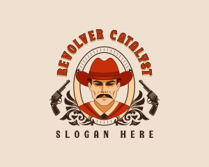 Outlaw Cowboy Revolver logo design