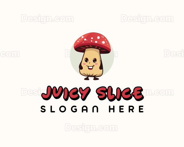 Cute Mushroom Cartoon Logo