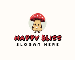 Cute Mushroom Cartoon logo design