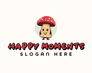 Cute Mushroom Cartoon logo design