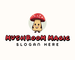 Cute Mushroom Cartoon logo design