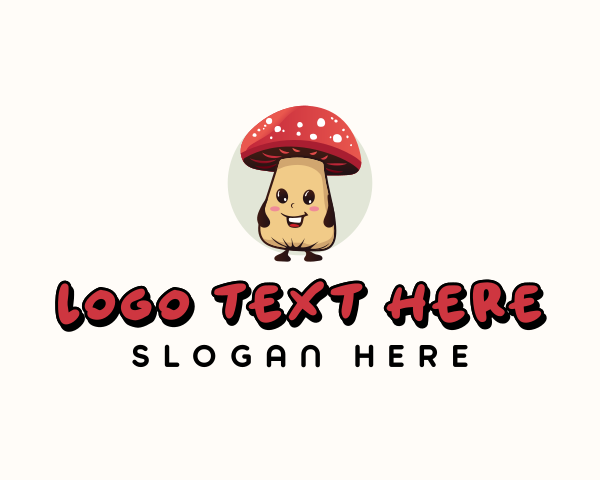 Cute Mushroom Cartoon logo