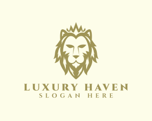 Luxury Crown Lion logo design