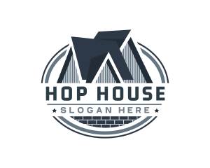 House Roof Construction logo design