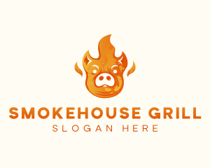 Pig Barbeque Grill logo design