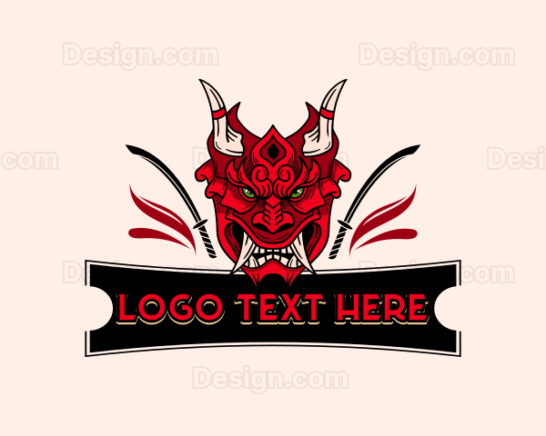 Japanese Oni Mask Logo