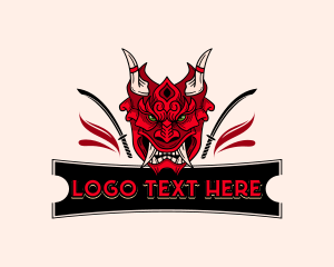 Japanese Oni Mask logo