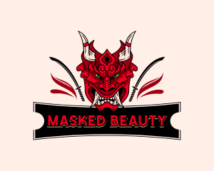 Japanese Oni Mask logo design