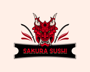 Japanese Oni Mask logo design