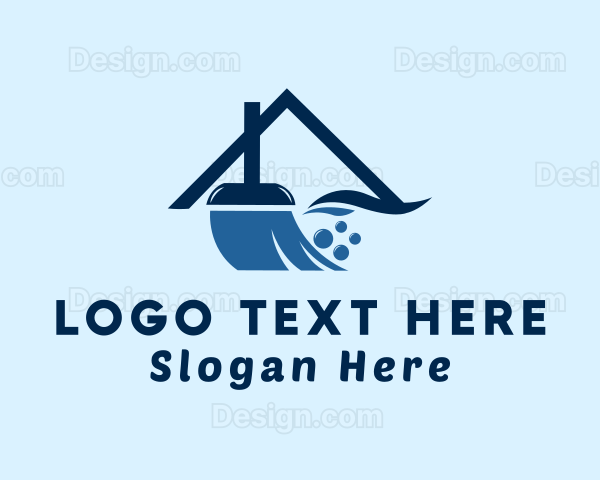 House Broom Bubbles Logo