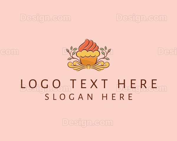 Organic Cupcake Dessert Logo