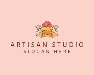 Organic Cupcake Dessert  logo design