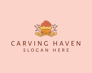 Organic Cupcake Dessert  logo design