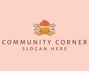 Organic Cupcake Dessert  logo design