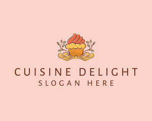 Organic Cupcake Dessert  logo design