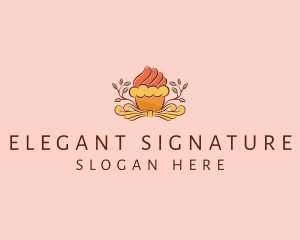 Organic Cupcake Dessert  logo design