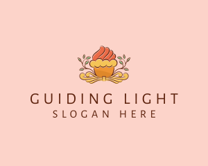 Organic Cupcake Dessert  logo design