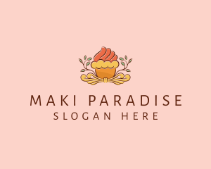 Organic Cupcake Dessert  logo design