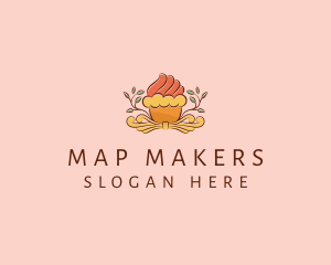 Organic Cupcake Dessert  logo design