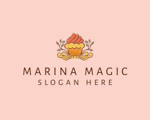 Organic Cupcake Dessert  logo design