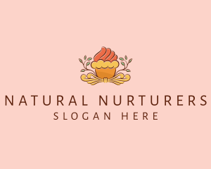 Organic Cupcake Dessert  logo design