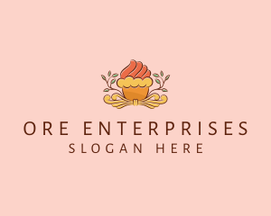 Organic Cupcake Dessert  logo design