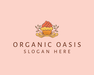 Organic Cupcake Dessert  logo design