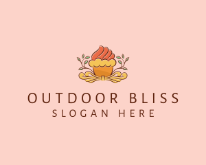 Organic Cupcake Dessert  logo design