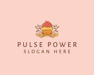 Organic Cupcake Dessert  logo design